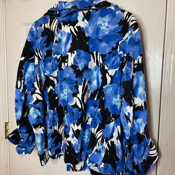 Toni Morgan multi water color half sleeve blazer double collar size 3X - Picture 3 of 11